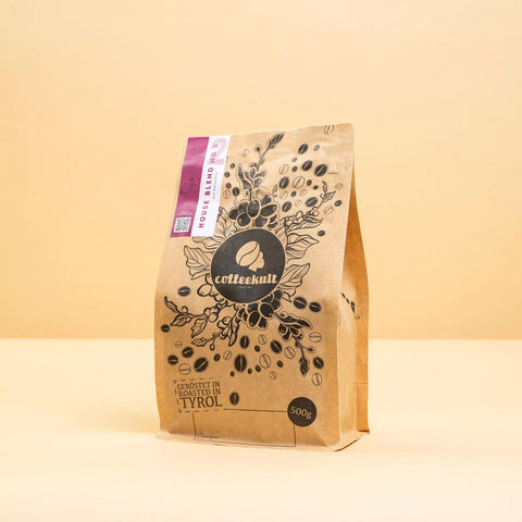 coffeekult Hausmischung NO2 aus Arabica und Robusta für kräftigen Espresso mit vollmundiger Crema 500 Gramm Packung