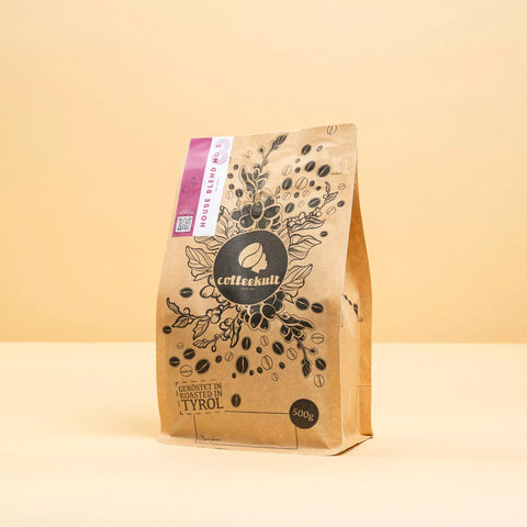coffeekult Hausmischung NO3 aus 100% Arabica-Bohnen mit aromatisch-schokoladigem Charakter in Verpackung 500 Gramm